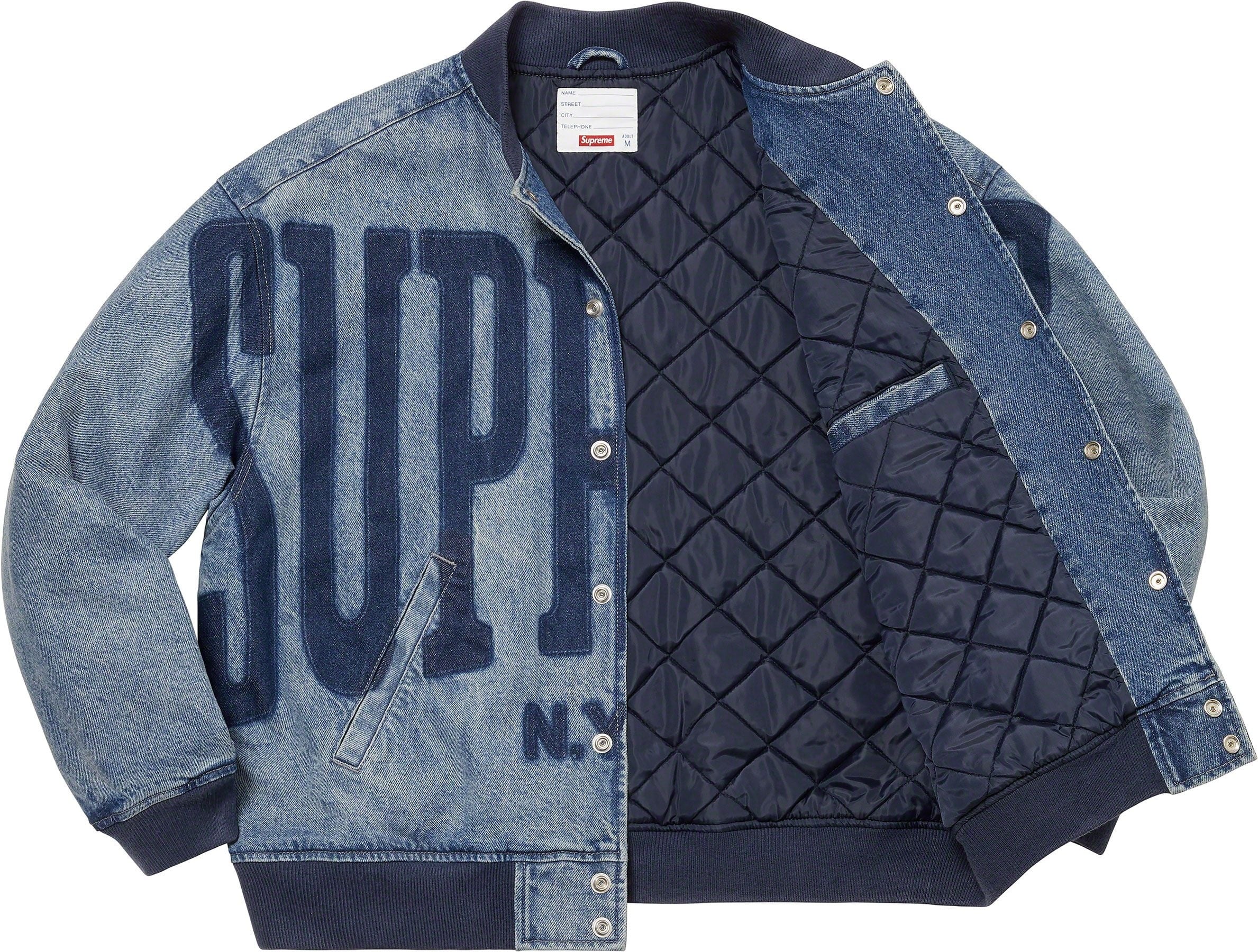 Washed Knockout Denim Varsity Jacket view 20